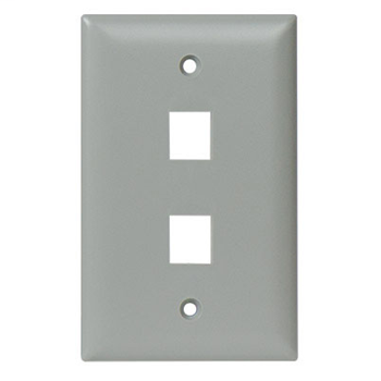 Legrand WP3402GY OnQ Wall Plate 1 Gang 2 Ports Gray