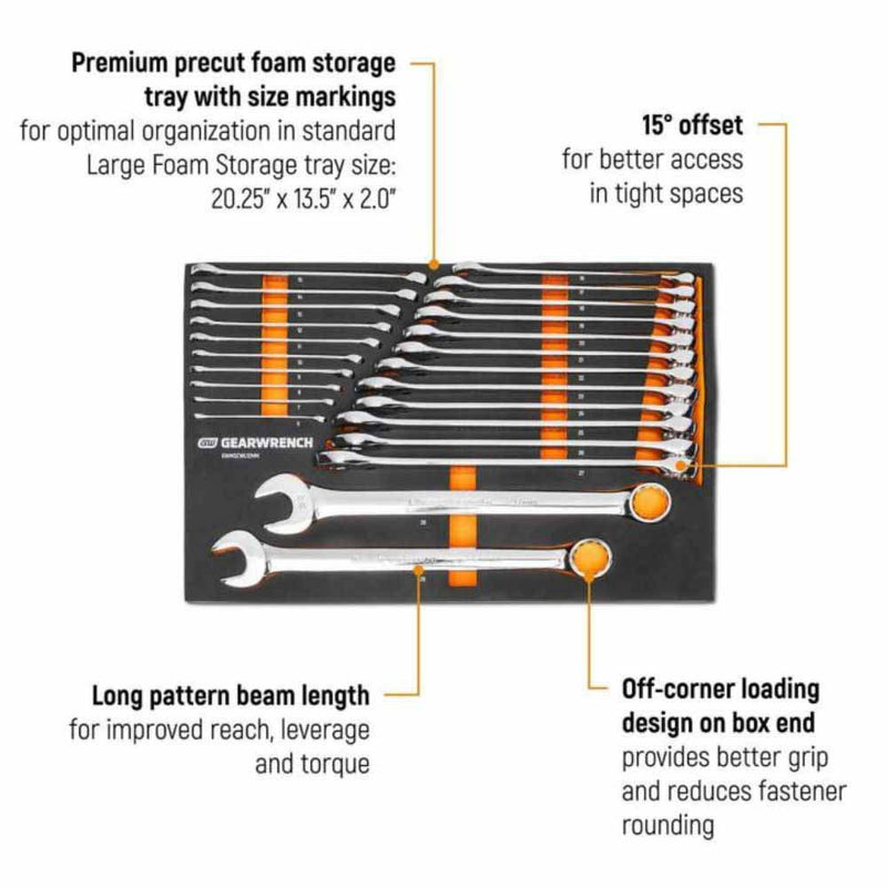 GEARWRENCH Gearwrench GWMSCWL12MM 24-pc Metric Wrench Set 6-29mm