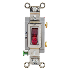 Hubbell HBL1221PL 20 Amp 120/277 VAC 1-Pole Red Toggle Switch