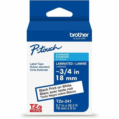BROTHER Brother BRTTZE241G Laminated Label Tape 3/4 Inch Black White