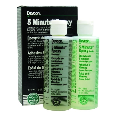 Devcon 14200 5 Minute Epoxy 15 oz Dual Cartridge Colorless to Light Yellow