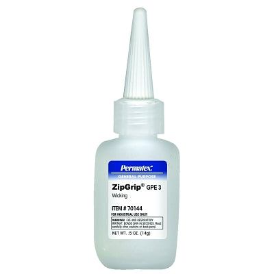 Permatex 70144 ZipGrip GPE 3 Cyanoacrylate Adhesive 14g Bottle Clear