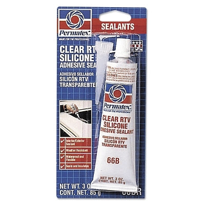 Permatex 80050 Silicone Sealant - Transparent, Acetoxy Base, Tube, 3 oz