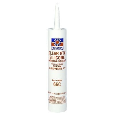 Permatex 80855 Clear RTV Silicone Adhesive Sealant 11 oz Cartridge