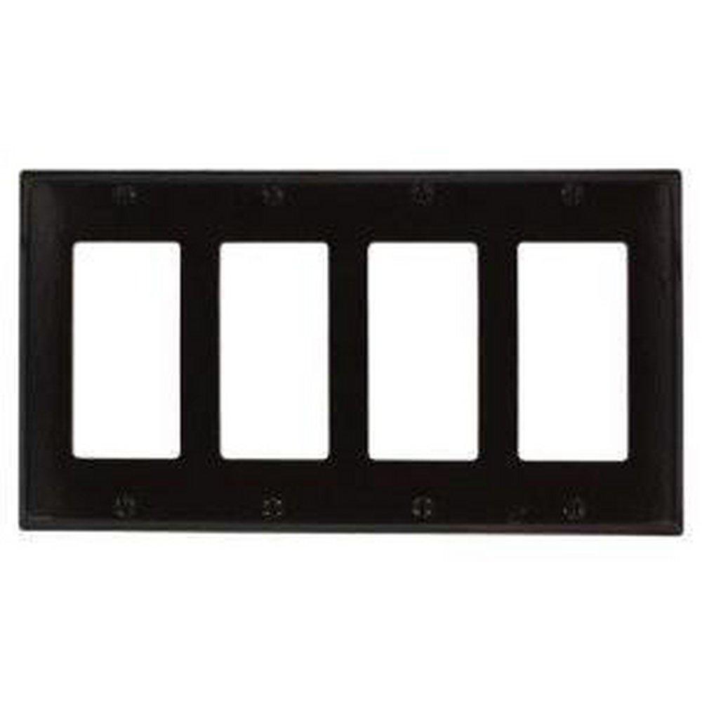 Leviton 80412 Wallplate 4 Gang Standard Size Device Thermoset Brown