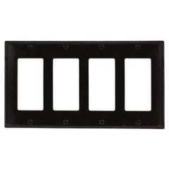 Leviton 80412 Wallplate 4 Gang Standard Size Device Thermoset Brown