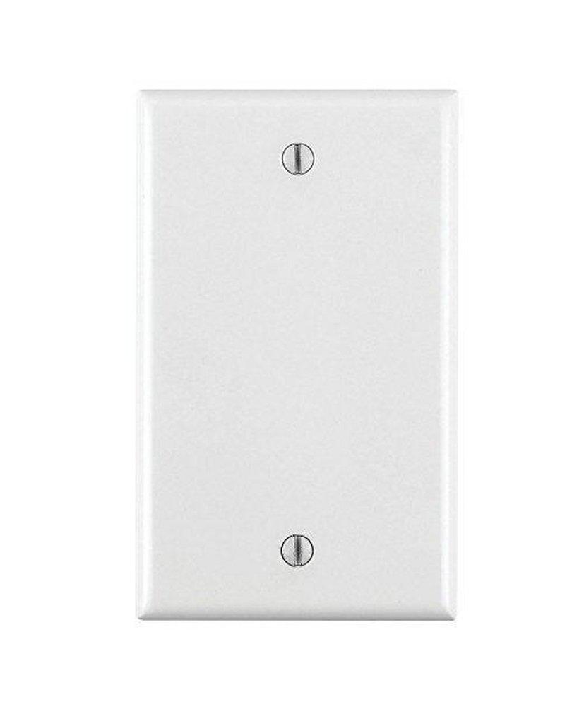 Leviton 80714-W 1-Gang No Device Blank Wall Plate Standard Size Thermoplastic Nylon Box Mount Replacement MPN