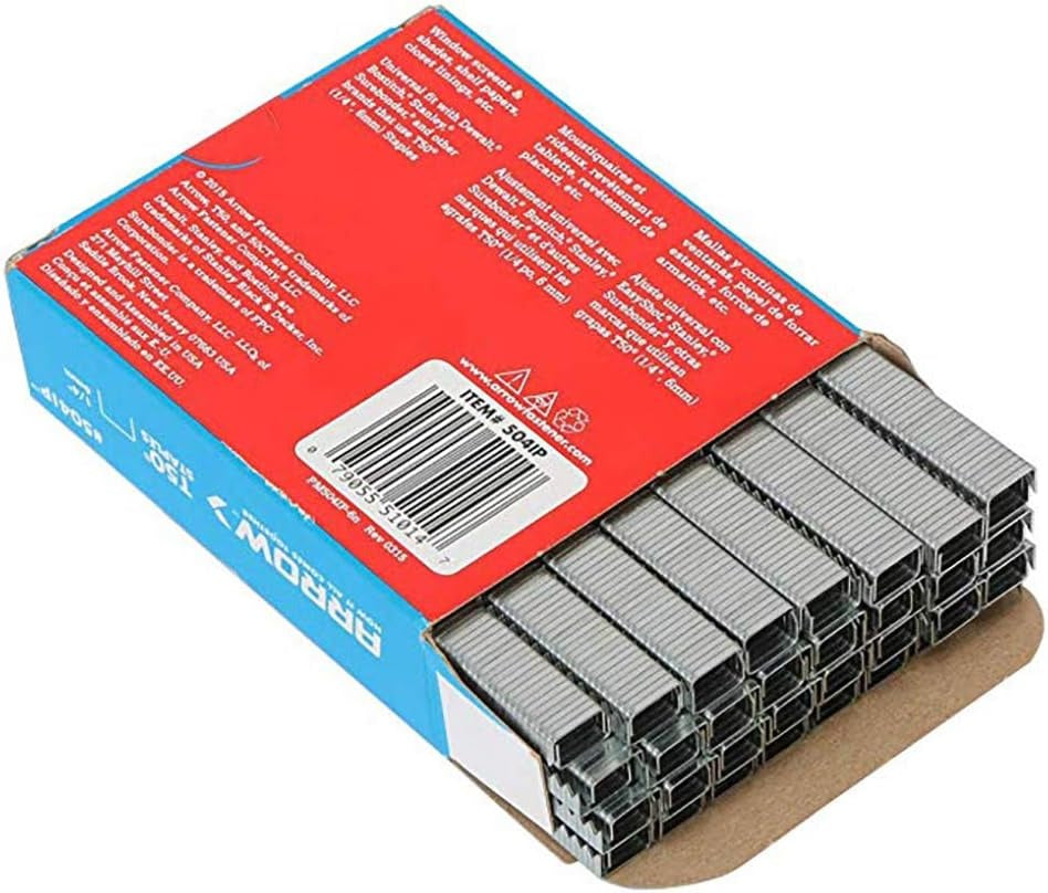 ARROW FASTENER Arrow Fastener 504IP T50 1/4-Inch Staples (5,000-Pack)