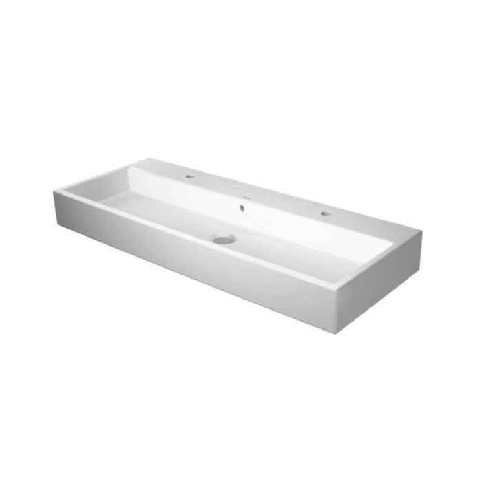 Duravit 2350120026 Lavatory Sink Vero Air Ground with Overflow 47-1/4 x 18-1/2 Inch 22-1/4 Inch Spread Rectangle White 2 Hole