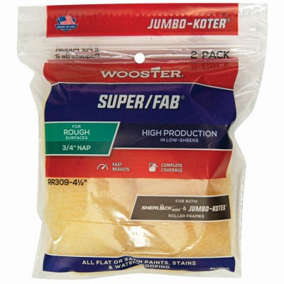 WOOSTER Wooster Brush RR309-4 1/2 Roller Cover 4.5in 3/4in Nap 2pk