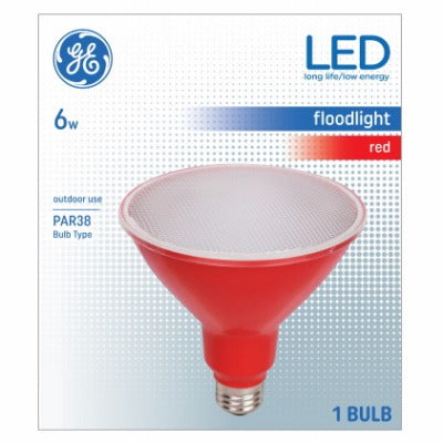 GE G E Lighting 93100880 Led PAR38 6W Red Flood Bulb