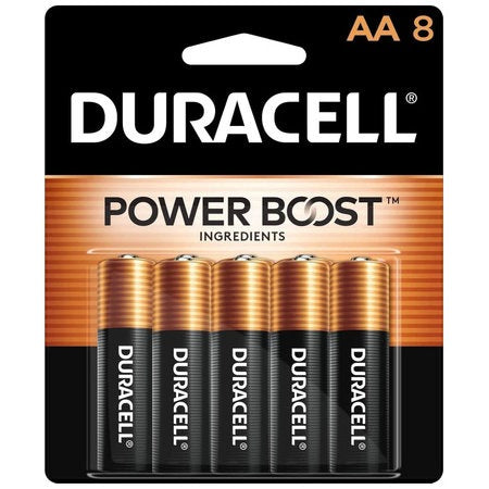 DURACELL Duracell MN1500B8Z Coppertop AA Alkaline Battery 1.5V DC (8 pk)