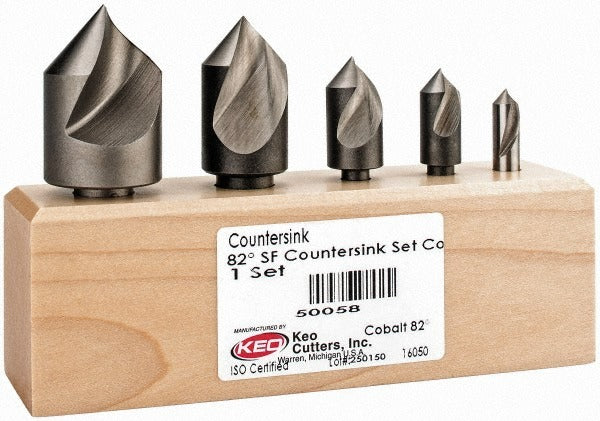 KEO Keo 919-000-045 Countersink Set 5 Pc Tialn Cobalt