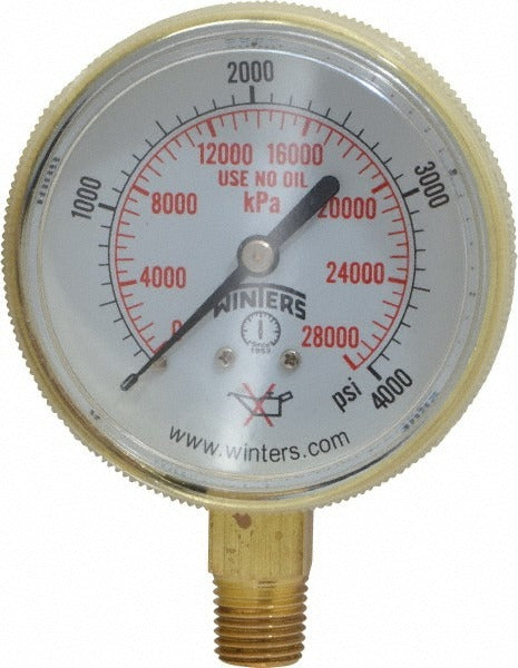 WINTERS Winters PWL2832 Pressure Gauge 3000 Psi 2.5 in Dial Brass