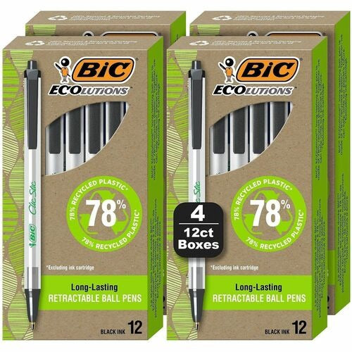 BIC Bic BICCSEM48BK Ballpoint Pen Black 1.0mm 48-pack
