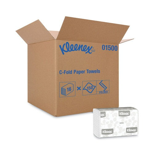 KIMBERLY-CLARK Kimberly-Clark KCC01500 Kleenex C-Fold Towels 10.125 x 13.15 inches 16/150 per Carton