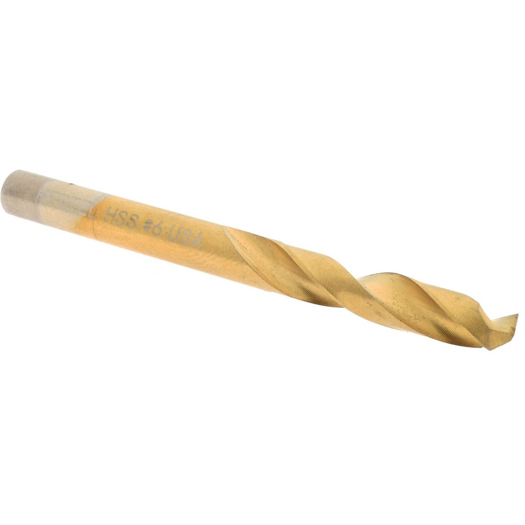 HERTEL Hertel 2387256 Screw Machine Drill Bit Size 6 Tin Hss