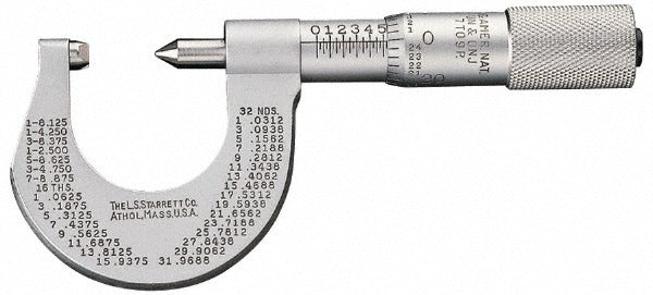 STARRETT Starrett 56323 Screw Thread Micrometer 0-25mm