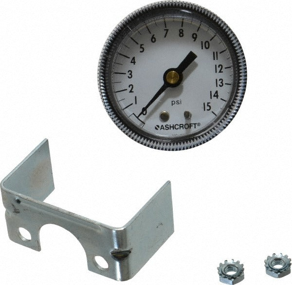 ASHCROFT Ashcroft 662876000517 Pressure Gauge 0-15 Psi 2in Npt