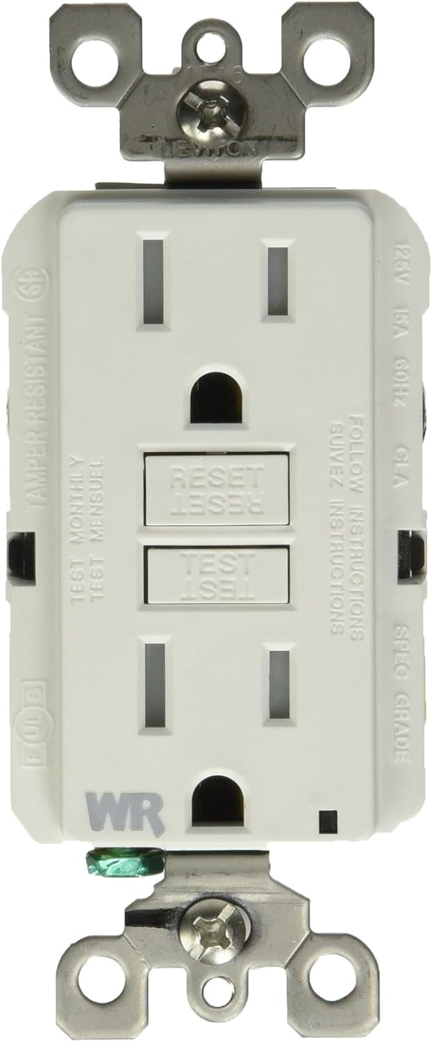 LEVITON Leviton R92-GFWT1-0KW SmartlockPro Self-Test GFCI 15 Amp (Pack of 1)