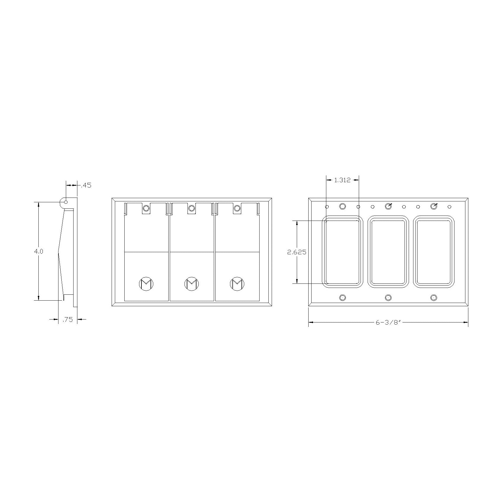 MULBERRY METAL PRODUCTS Mulberry 30473 3-Gang self-closing GFI duplex receptacle cover (3-gang)