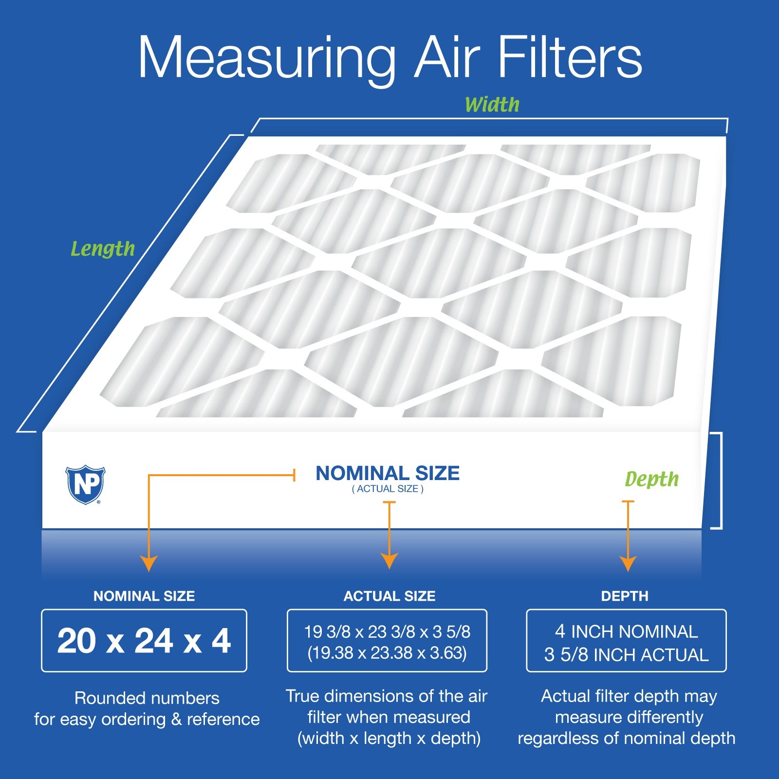 NORDIC PURE Nordic Pure 20x24x4M12-2 Pleated Air Filter Merv 12