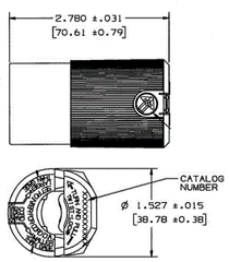 Hubbell HBL7506C 15 Amp 125 Volt 2-Pole 2-Wire NEMA L1-15R Black and White Locking Connector Body