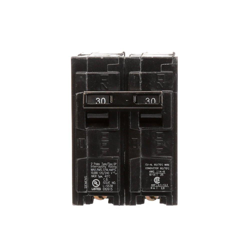 Siemens Q230 QP/MP Circuit Breaker, 120/240 VAC, 30 Amp, 10 kAIC, 2 Poles