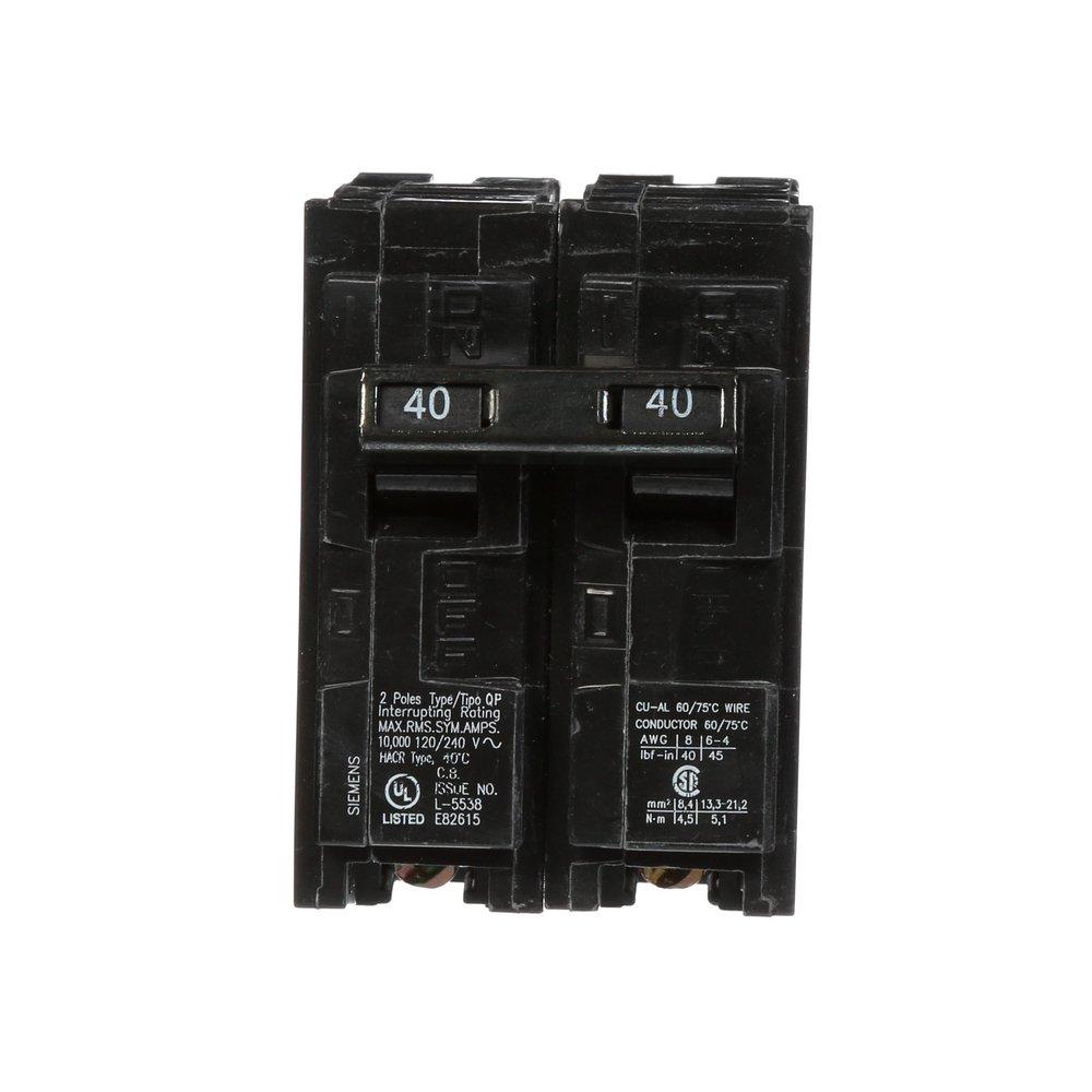 Siemens Q240 QP/MP Circuit Breaker 120/240 VAC 40 Amp 10 kA