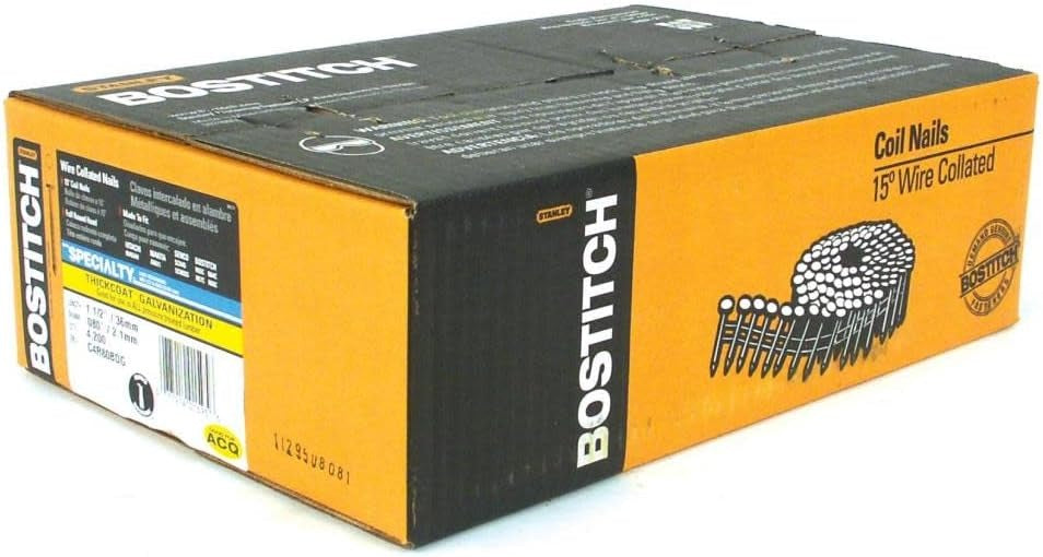 BOSTITCH Bostitch C4R80BDG Framing Nails Thickcoat Round Head 4,200-Pack 15 Degree Ring Shank