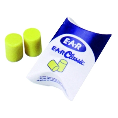 3M 7000002299 E-A-R Classic Foam Earplugs PVC Yellow Uncorded Pillow Pack