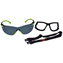 3M 7010341346 Solus 1000 Series Protective Eyewear Anti-Scratch and Anti-Fog Coating Green/Black Frame Gray Lens Color