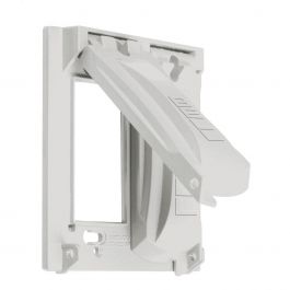 BELL MX2050WH 2-Gang Flip Weatherproof Cover, Vertical/Horizontal, 2-Device, 25-in-1