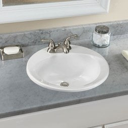 Toto LT502.4#01 Lavatory Sink Centerset Top Mount Self Rimming 19 Inch 4 Inch Spread Round ADA Cotton