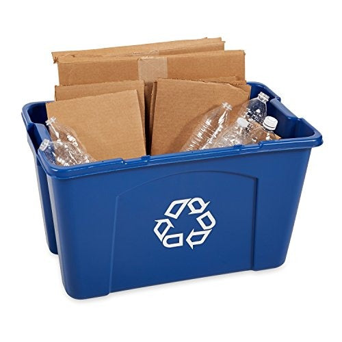 RUBBERMAID Rubbermaid FG571873BLUE 18 Gal Handle Recycled Box With Universal Symbol (18 Gal)