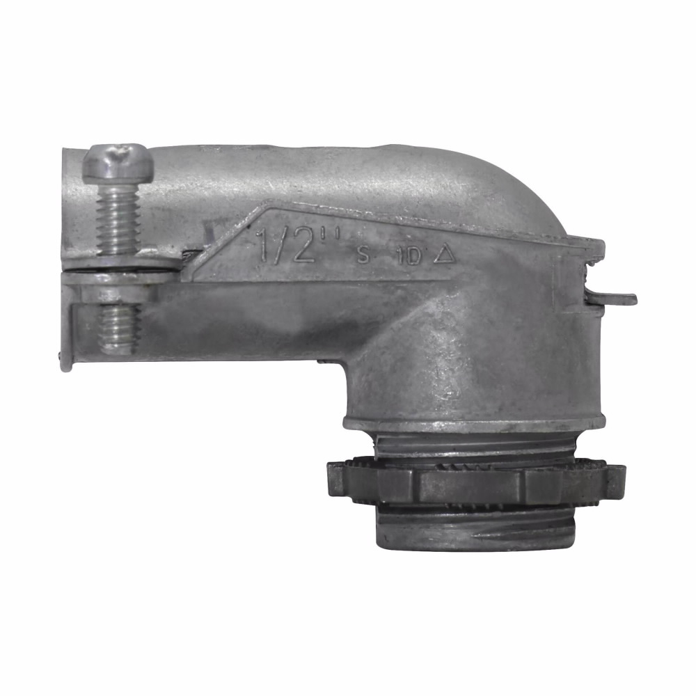 Crouse-Hinds 744DC Non-Insulated Squeeze Conduit Connector, 2-1/2 in Trade, 90 deg, Die Cast Zinc