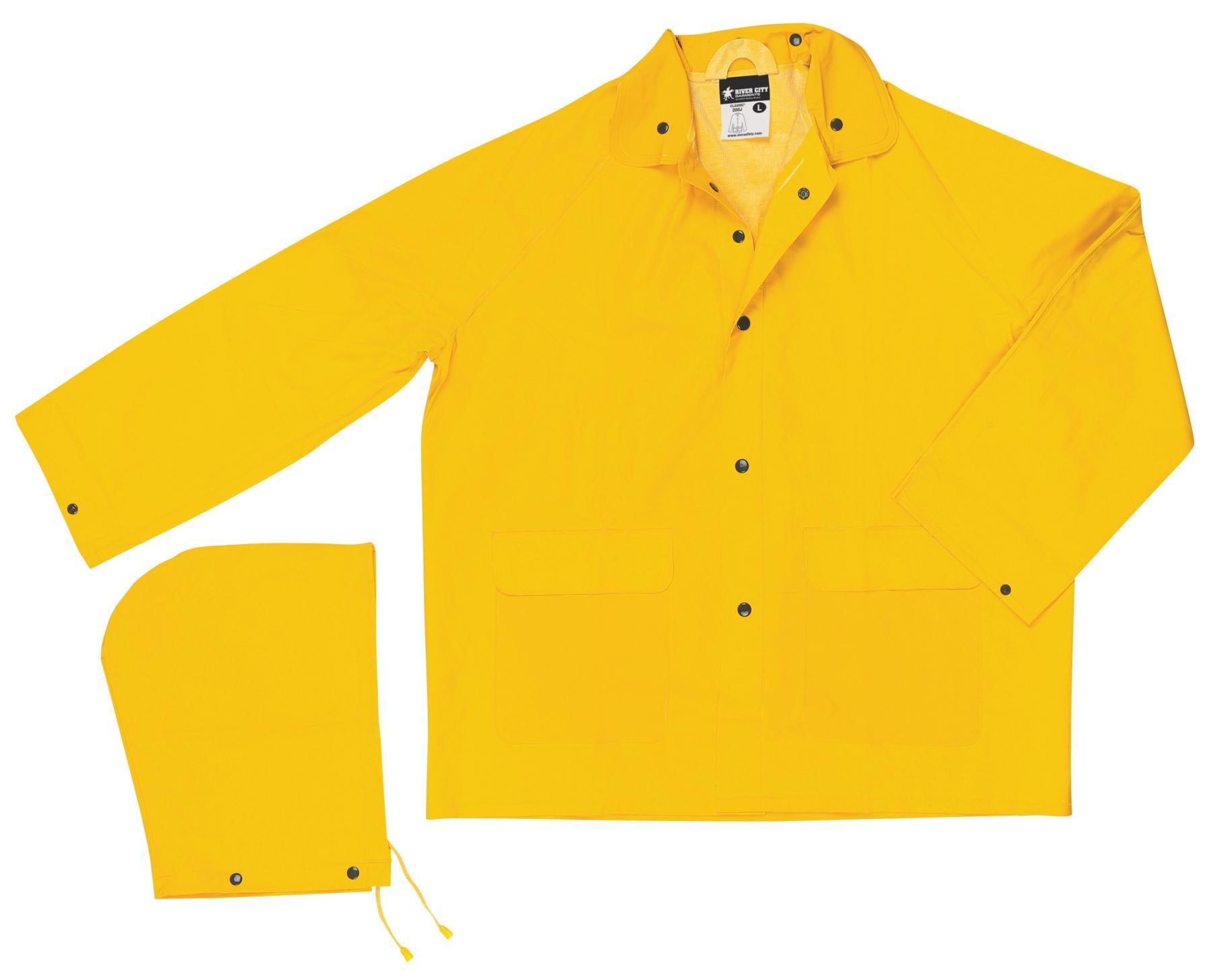 MCR SAFETY Mcr Safety 200JX2 Rain Jacket 2XL Yellow Polyester