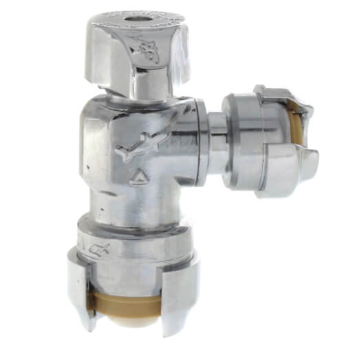 SharkBite 25088 Toilet Connection Kit with Angle Stop, Push to Connect Brass Plumbing Fittings, PEX Pipe, Copper, CPVC, PE-RT