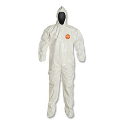 DuPont SL122BWHLG001200 Tychem 4000 Coverall with Attached Hood and Sock, Large