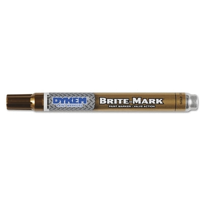 Dykem 84051 Brite-Mark Medium Paint Marker Gold Acrylic Bullet Tip