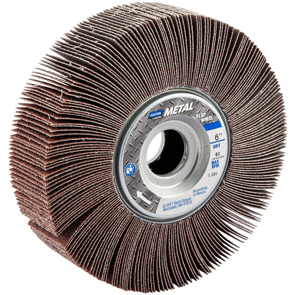 NORTON Norton 63642502686 Flap Wheel 60 Grit 6 in Aluminum Oxide