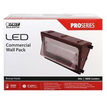 FEIT ELECTRIC Feit Electric S15CWPK/850/BZ Pro Series 50W LED Wall Pack 15in FS15CWPK850BZ
