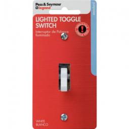 TRUE VALUE 660WSLGCCC5 Pass & Seymour - Legrand 15A White Single-Pole Lighted Toggle Quiet Grounding Switch