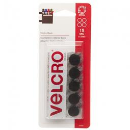 TRUE VALUE 90069 VELCRO Brand Sticky Back Fasteners Black 5/8-In. Coins 15-Ct.