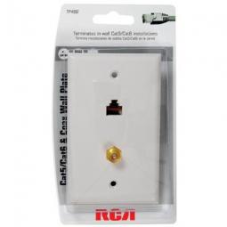 TRUE VALUE TPH557R Audiovox Coax Wall Plate, Cat5/6