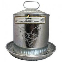 TRUE VALUE 1000263 Poultry Drinker Double-Wall Galvanized Steel 2-Gal.