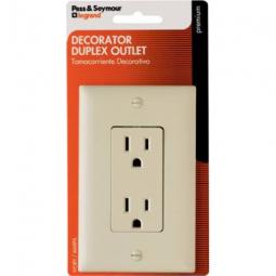 TRUE VALUE 885ICCC5WP Pass & Seymour - Legrand Ivory 2-Pole 3-Wire Grounding Decorator Duplex Receptacle