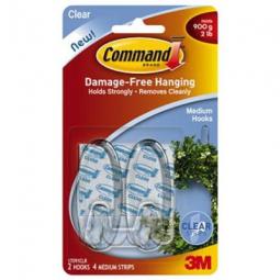 TRUE VALUE 17091CLR Command Clear Medium Hooks - 2 Pack