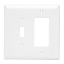 True Value TP126WCC12 Pass & Seymour - Legrand White 1-Toggle & 1 Decorator Opening Nylon Wall Plate