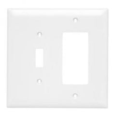 True Value TP126WCC12 Pass & Seymour - Legrand White 1-Toggle & 1 Decorator Opening Nylon Wall Plate